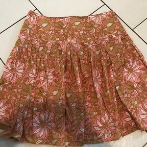 Banana Republic Pleated Pink Floral Skirt